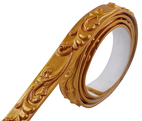 TapetenbordüRe Selbstklebende BordüRe Wand Wohnzimmer Tapeten Fliesenaufkleber Bad Dekoband Selbstklebend 11 - Gold 2.6 x 500 cm