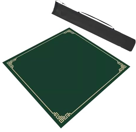 Modern Square Mahjong Table Mat With Storage Bag, Anti Slip And Noise Reduction Game Table Cover For Mahjong Poker Cards (Color : Green, Size : 31.5x31.5inch/80x80cm)