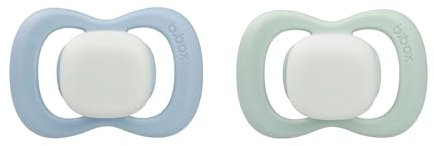 b.box Baby Schnuller Gr 1 (2er Pack) |Leuchtend | Silikon Sauger & Schild, Symmetrisches Design | Bleibt Sauber | BPA-Frei | Baby Schnuller 0-6 Monate