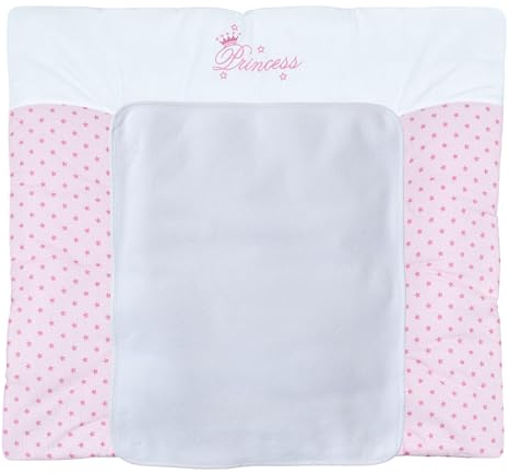 Baby Delux Wickelauflage 75x70 cm weiche Wickelunterlage Wickeltischauflage mit Frotteeauflage wasserdicht waschbar (Princess Stars)