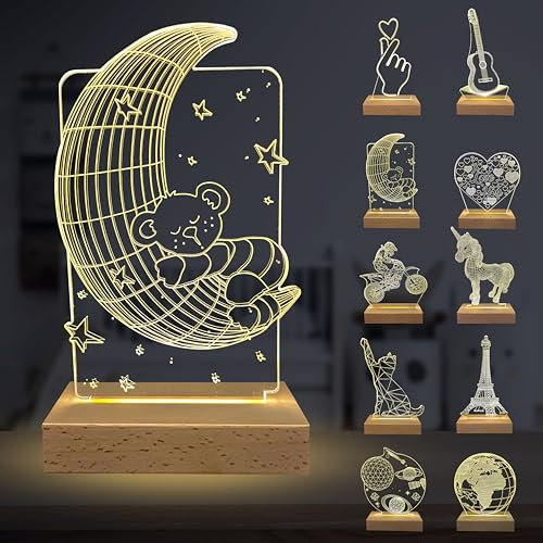 Gancedo Home Nachtlicht für Kinder, Nachtlicht, Babylampe, Babylicht, Babynachtlicht, Babynachtlicht, Babynachtlicht, Nachtlicht für Babys, Presença Baby (Mondbär, 4)