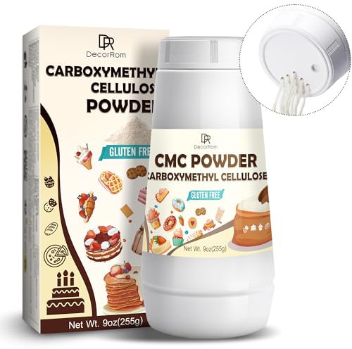 CMC Pulver 255g - Reines CMC Powder Bindemittel Stabilisator für Fondant, Kuchen, Eis, Blütenpaste - E466 Carboxymethylcellulose Verdickungsmittel für Tiefkühlkost, Süßigkeiten, Soßen, Nachspeisen