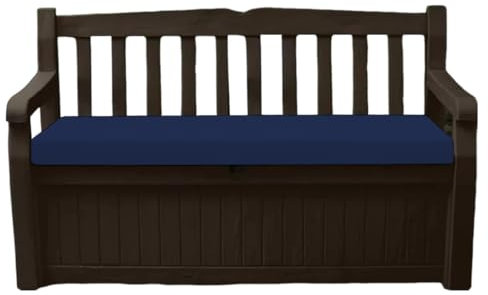 A ATH COLLECTION Waterproof Garden Bench Cushion Seat Pad Only fit for Iceni Outdoor Garden And Eden Storage Box 128x50x5cm Lightweight Durable Cushions (Navy)