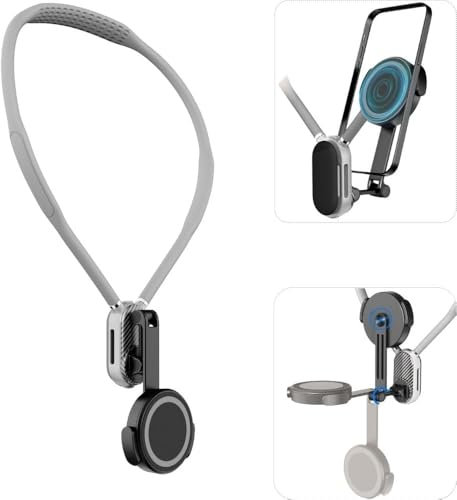 HONGSAMDE POV/VLOG Magnetica per Telefoni Cellulari, Supporto Magnetico Selfie per Telefono da Collo, Cinghia di fissaggio, cavo di sicurezza Per iPhone 15 14 13 12 Seires telefoni Android