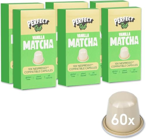 PerfectTed Capsules | Saveur originale | 60 capsules de Matcha compatibles avec Nespresso® | Poudre de Matcha de qualité cérémoniale | Du Japon