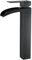 Ankoory Waterfall Bathroom Basin Mixer Tap, Tall Tap for Counter Top Basin, Monobloc Washroom Faucet with 18 cm Spout, Modern High Rise Basin Mixer with Flexible Tails, Stainless Steel, Matte Black
