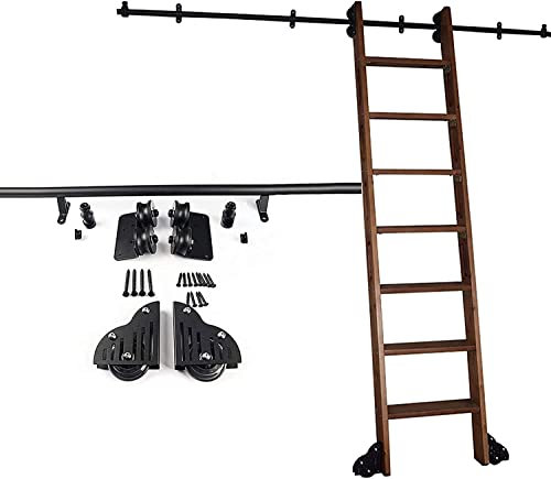 Robustes Gleitleiter-Set mit 4,8 m Schiene, für Roll-Leitern