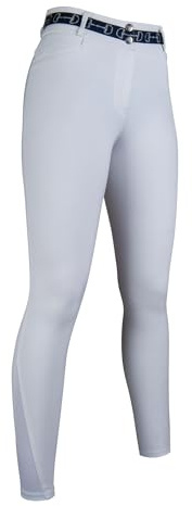 HKM Women's Monaco Style Silicone Full seat Riding Breeches, White, 26