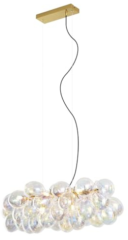 Qazqa Esstisch Design Pendelleuchte, Pendellampe - Uvas - Bunt, 8-flammig, 80cm, Ideal als Esszimmerlampe