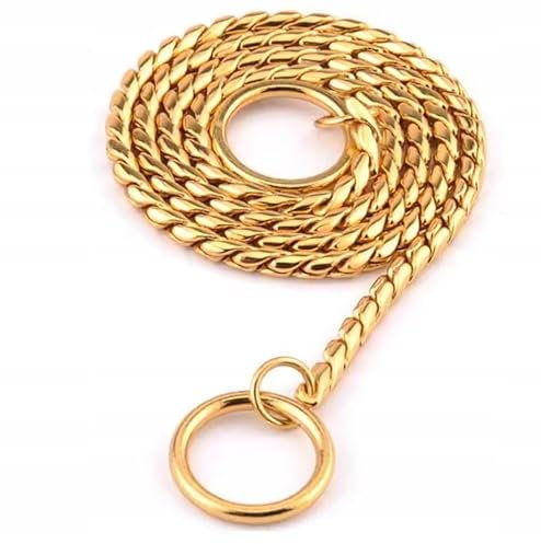 PetMix - Kettenhalsband Hund 4mm Zugstopp 50cm - Hundehalsband Silberne Hundetrainingshalsung - Trainingshalsband Hund - Robuste Metall-Kette - Effektive Kontrolle (Gold, 5mm*60 cm)