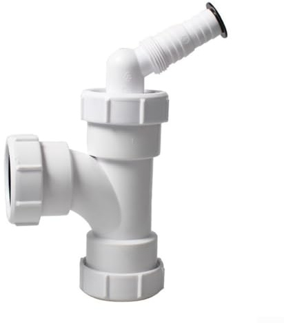 Sumsoctober Tuyau d'évacuation d'évier de cuisine en PVC de 40 mm, design en T avec connexion à trois voies pour un débit optimal, séparateur de déchets de machine à laver