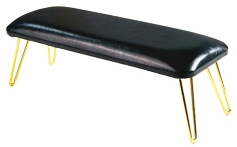 Manicure Hand Rest Stand Cushion Nail Arm Table Mat For Techs Use(Black and gold)