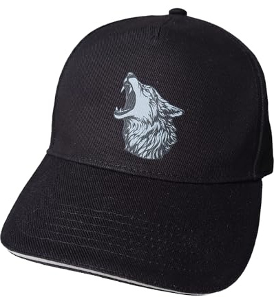 Baddery Jäger Outdoor Cap - „Wolf“ - Bedruckte Basecap (One Size)