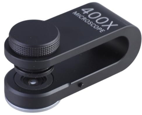 Microscope portable 400x avec lumière LED pour smartphone et appareil photo - Cadeau pour enfants - Microscope pour adultes - Microscope avec lumière