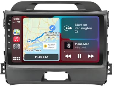 Carplay Radio für KIA Sportage 2011-2015 9 Inches Android 15 Display Radio Fm Am Bluetooth USB Für, 8 Core 2G+64G
