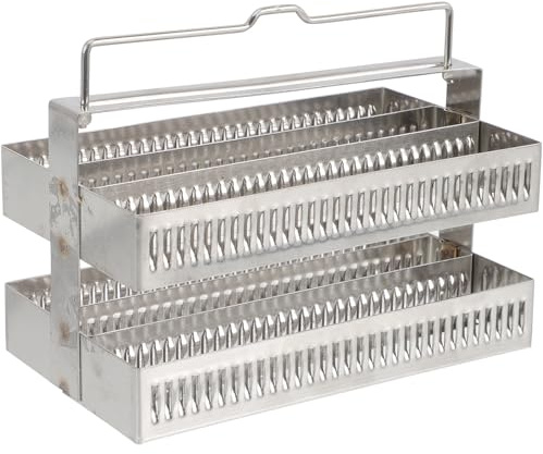 HOMOCONO Microscope Slides Holder Rack Glass Slide Storage 60 Positions Stainless Steel Practical and Simple to Operate for Laboratory and Staining Use