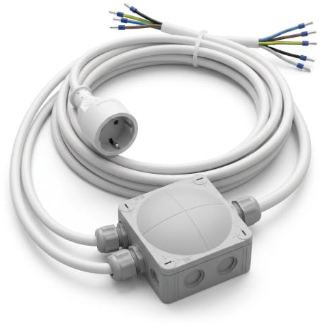 Power Splitter Kitchen Connection Box S - 1 m Supply Cable | Triple Splitter for Hob & Oven to Stove Connection Box | Splitter Box Assembly Aid