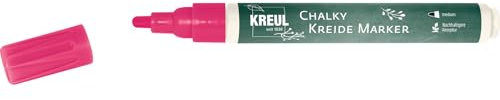 KREUL 22720 - Chalky Kreidemarker Medium, Neon Pink, mit formstabiler Rundspitze ca. 2 - 3 mm, matte, non - permanente Flüssigkreide, zum Zeichnen auf Tafeln, Memoboards oder Glasoberflächen