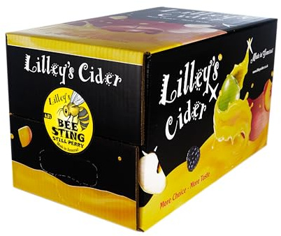 Lilley's Cider Bee Sting - 10 Litre Bag In Box | 6.8% ABV | Still Sweet Perry | Suitable for Vegans | Gluten-Free | Contains Sweetener & Sulphites