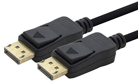 2 x câble DP 4K 60 Hz - 1 m -Câble Displayport, bande passante DP 1.2 de max. 21,6 Gbit s 4K2K 60 Hz compatible 1.1, HDCP, DPCP noir.