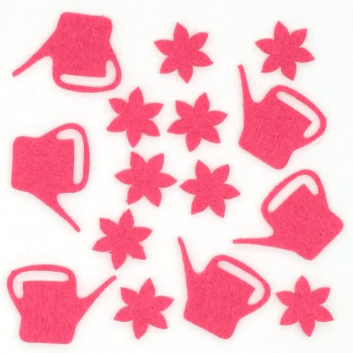 BIASTO Streu-Deko Motiv: Garten aus Filz - für eine perfekte Tischdekoration und als Bastelbedarf (pink)