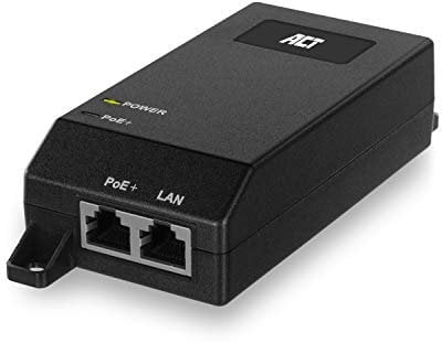 ACT Poe Injector 30W Adapter, IEEE 802.3af/at Power Over Ethernet, Gigabit PoE+ Injektor, 10/100/1000 Mbit/s, Entfernung bis zu 100M – AC4438