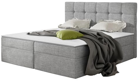 Mirjan24 Boxspringbett Felipe mit 2 Bettkästen, Lattenrost und Matratze im Set, Doppelbett mit Kopfteil, Polsterbett, Farbauswahl, Bett Stilvoll Schlafzimmer, Bettgestell (Muna 08., 140 x 200 cm)