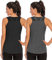 Nekosi Damen Sporttop Yoga Tank Top Oberteil Laufen Fitness Ärmelloses Mesh Zurück Funktions Shirt Schwarz Grau L, 2er Pack