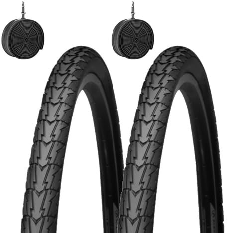 2 Fahrradabdeckungen 28 700 x 35 + Luftkammern Reifen schwarz 28 1 5/8 3/8 (37-622) für Fahrrad City Bike Trekking 28
