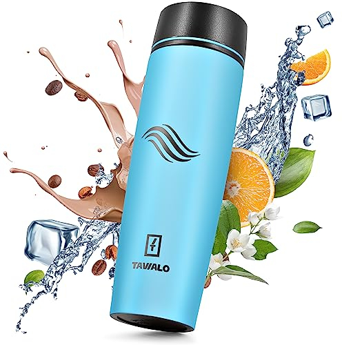Tavialo Thermobecher 460ml mentholblau matt Inox Edelstahl, Pulverbeschichtung Kaffeebecher