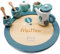 Holz Tee Set Mint - personalisierbar I Handmade Holzspielzeug ab 2 Jahren I Label-Label Teeservice Kinderküche I Geburtstagsgeschenk für Kinder I Teeparty-Spielset mit Name