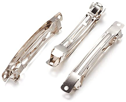 Craftdady 20 Stück Rohlinge Französische Haarspangen aus Eisen, 78 mm lang, Platin, für DIY-Haarschmuck, Schmuckherstellung
