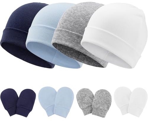 DRESHOW Gorro y Guantes para Bebé Recién Nacido - Beanie Sombrero para Niños Gorros