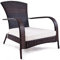 Giantex Rattan Gartenstuhl Rattansessel, Rattanstuhl Outdoorstuhl mit Sitzkissen, Garten Essstuhl Bistrostuhl Polyrattan, bis zu 180 kg tragfähig, Sessel für Garten Terrasse Balkon, Braun