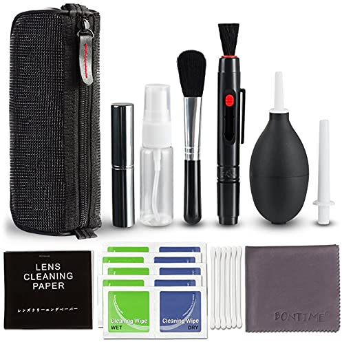 Andoer Kit de nettoyage professionnel pour appareil photo - Kit de nettoyage d'objectif avec souffleur d'air - Stylo de nettoyage et chiffon de nettoyage pour la plupart des appareils photo,
