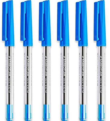 Staedtler Kugelschreiber, 0,5 mm, 430 m, glatt, blaue Tinte, 6 St ck