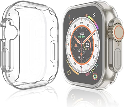 Yolin [2-Stück] All-Around TPU Displayschutz Kompatibel mit Apple Watch Ultra 2(2023) / Ultra 49mm, Ultradünne Weiche Schutzhülle für iwatch 49mm (2 Transparent)