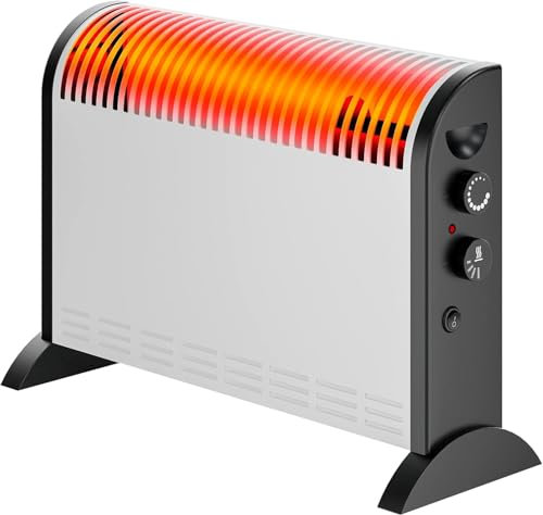 Convector electrico bajo consumo radiador eléctrico Extralink, 2000W, 3 niveles de potencia, Termostato regulable, Protección contra Sobrecalentamiento, tamaño compacto, calefactor electrico