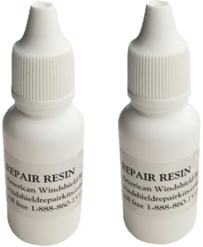 Windshield Repair Resin 2 Pack 15ml Bottles with Built in Dropper - 100 Repairs or More - Cracked Glass Rock Chip Repair Resin - for Windshield Repair Kit Bridge Injector