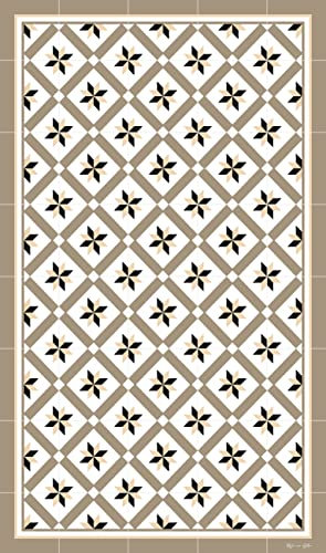 DobleUve Estudio Alfombra Vinílica Hidráulica 24 | Marrón | 65x300 cm | Alfombra Cocina Lavable Antideslizante | Alfombra Vinilica | Suelo Vinílico | Alfombra Vinilo Salón