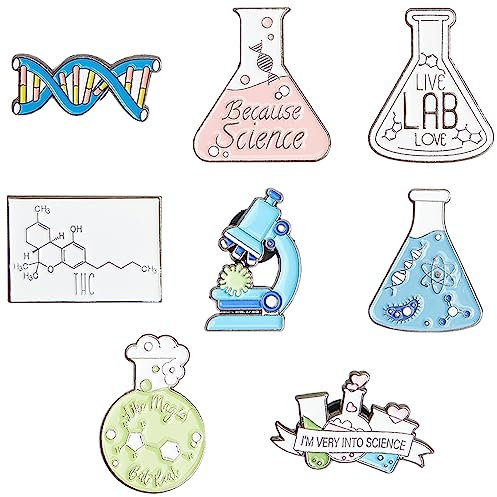 SUNNYCLUE 1Boîte 8Style Science Broches en émail Badges à épingle en émail Épingle Émail Broches de Laboratoire en Vrac Médical Broche Broches Ensemble Mignon