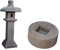 IDYL 2er Set | Lavastein-Skulptur Laterne Lava Oribe 120 cm + Lava-Stein Becken Wasserbecken II | Ø 40 cm | frostfest | Asiatische Dekoration | massives Naturprodukt | Begrüßungsbecken | schwarz