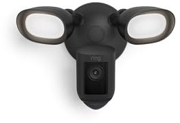 Ring Floodlight Cam Wired Pro, Home or business security, Retinal 2K Video, Color Night Vision and Two-Way Talk with Audio+, Black