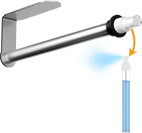 Gewtur Porte Essuie Tout avec Vaporisateur, Porte-Rouleau de Cuisine avec Vaporisateur au Centre, Supports pour Papier Essuie-Tout Mural, pour la Cuisine et la Salle de Bain, Acier Inoxydable