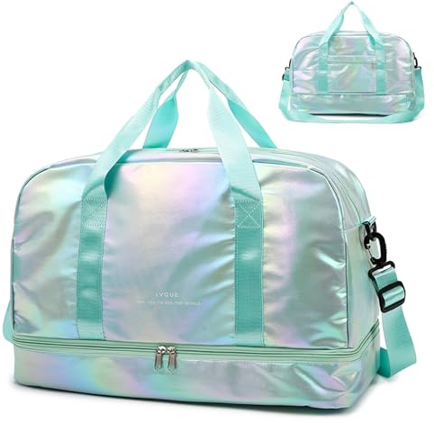 Rapidbok Reisetasche Groß mit Schuhfach, 40L Sporttasche Herren Damen, Wasserdicht Fitnesstasche, Trocken-Nass-Trennung, Gepäcktasche Reisen, Schwimmtasche, Handgepäck Tasche für Sport Reisen (Grün)