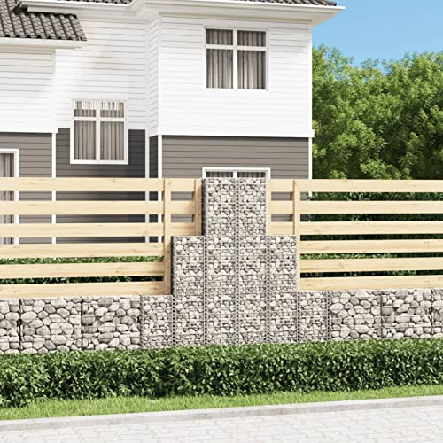 Homgoday Lot de 6 gabions en fil galvanisé, paniers en gabion, cages en métal pour pierres, décoration de jardin, cloison murale