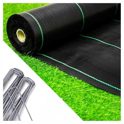 SINGHAL 2m x 25m Heavy Duty Weed Control Membrane – 50㎡ Garden Weed Barrier Fabric, Breathable & UV-Stable Landscape Ground Cover for Vegetable Garden, Flower Beds & Outdoor Projects (Black)