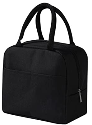 LXYDPZ Tragbare isolierte Lunchtasche für Lebensmittel, Thermos-Kühlakku, Picknick-Kühler in Schwarz