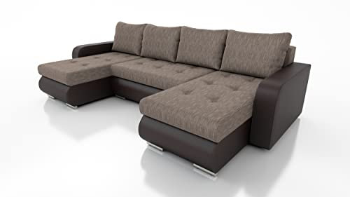 IWMAR MÖBEL Davos ECKSOFA U MIT SCHLAFFUNKTION 300x152x42 Sofa 4 Sitzer! Best Schlafsofa. Eckcouch mit Bettkasten. Couch Wohnzimmer. Polstermöbel. Möbel mit Schlaffunktion. Schlafsofa mit Bettkasten.