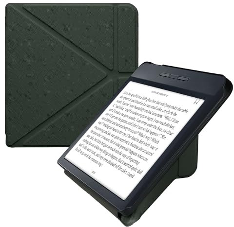 kwmobile Hülle kompatibel mit Kobo Libra H2O Hülle - Kunstleder Case - eReader Schutzhülle - Cover Dunkelgrün
